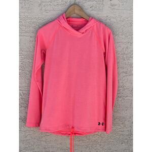 Under Armour Women's Drawstring Hem Hoodie Pullover - Coral Pink - XS